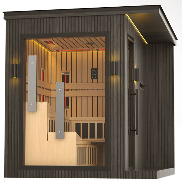 Sauna Hybrydowa Domek 236x213 cm Espo Black 2
