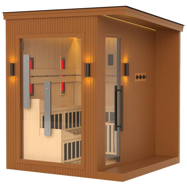 Sauna Hybrydowa Domek 236x213 cm Espo Coffee 2