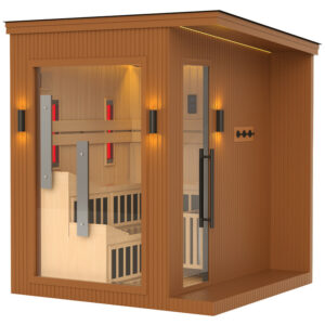Sauna Hybrydowa Domek 236x213 cm Espo Coffee 2
